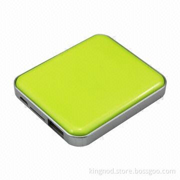 Power Bank with 2,000mAh, 5V DC/1.5A Output, Aluminum Cover, Lithium Battery, 76 x 26 x 13mm